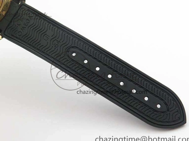 0515 Elegant Seamaster Pro Chrono RG OM Best Edition Black Ceramic Black Dial On Gummy Strap A 8128